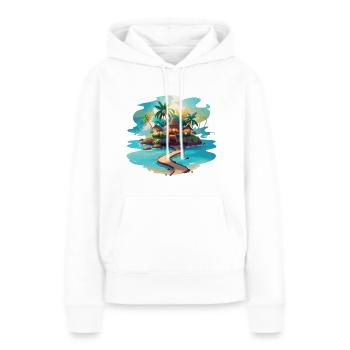 Tropical Island with cosy huts - Women’s Premium Organic Hoodie - white - Front - Julia (174cm)