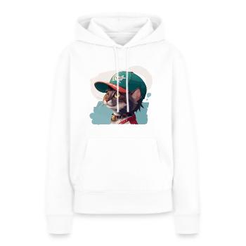 Coole Katze - Frauen Premium Bio Hoodie - Weiß - Vorne - Julia (174cm)