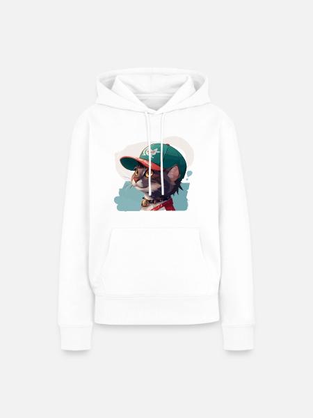 Coole Katze - Frauen Premium Bio Hoodie - Weiß