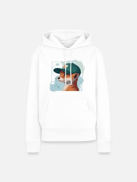 Cooler Fuchs - Frauen Premium Bio Hoodie - Weiß