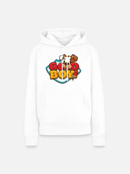 HUNDEBANDANA, GUTER JUNGE - Frauen Premium Bio Hoodie - Weiß