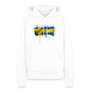 Suède Flaka Suédois suédophone Suédois Nordique suédois - Sweat à capuche Premium bio Femme - blanc - Devant - Julia (174cm)