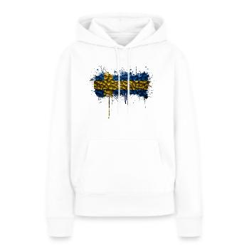 Suède Flaka Suédois suédophone Suédois Nordique suédois - Sweat à capuche Premium bio Femme - blanc - Devant - Julia (174cm)