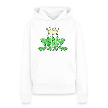 Prince Charmant Grenouille Roi - Sweat à capuche Premium bio Femme - blanc - Devant - Julia (174cm)