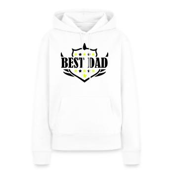 Meilleur papa - Sweat à capuche Premium bio Femme - blanc - Devant - Julia (174cm)
