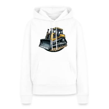 Planierraupe groß - Frauen Premium Bio Hoodie - Weiß - Vorne - Julia (174cm)