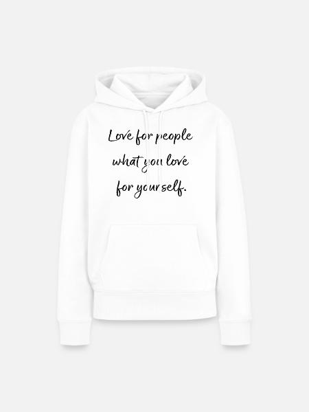 Liebe zu Menschen... - Frauen Premium Bio Hoodie - Weiß