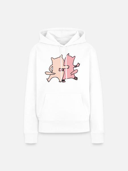 katzenfreunde rosa - Frauen Premium Bio Hoodie - Weiß