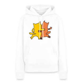katzenfreunde gelb orangen - Frauen Premium Bio Hoodie - Weiß - Vorne - Julia (174cm)