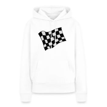 Racing-Zielflagge - Frauen Premium Bio Hoodie - Weiß - Vorne - Julia (174cm)