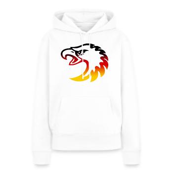 deutschlandadlerkopf - Frauen Premium Bio Hoodie - Weiß - Vorne - Julia (174cm)