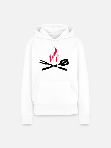 Grillen - Frauen Premium Bio Hoodie - Weiß