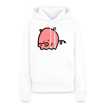 Schweinchen 2 - Frauen Premium Bio Hoodie - Weiß - Vorne - Julia (174cm)