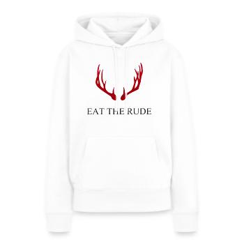 Hannibal - Eat the rude - Sweat à capuche Premium bio Femme - blanc - Devant - Julia (174cm)