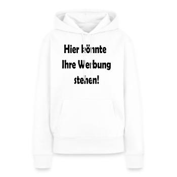 Werbung - Frauen Premium Bio Hoodie - Weiß - Vorne - Julia (174cm)