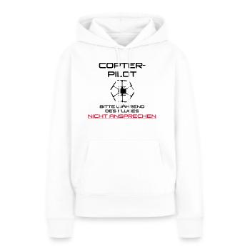 Hinweis Copter-Pilot - Frauen Premium Bio Hoodie - Weiß - Vorne - Julia (174cm)