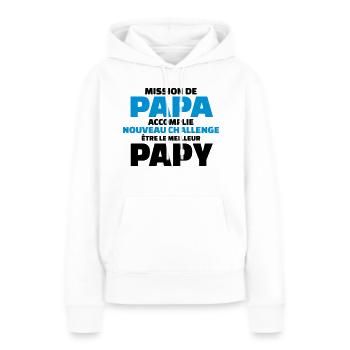 nouveau challenge être le meilleur papy - Sweat à capuche Premium bio Femme - blanc - Devant - Julia (174cm)