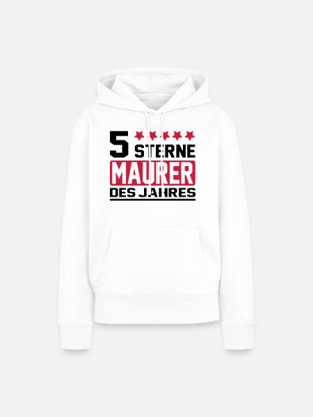 maurer - Frauen Premium Bio Hoodie - Weiß