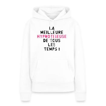 Hypnose / Hypnotiseur / Hypnotiseuse / Médecine - Sweat à capuche Premium bio Femme - blanc - Devant - Julia (174cm)