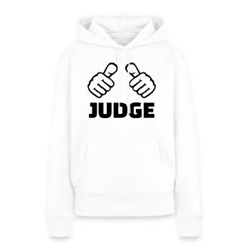 Richter - Frauen Premium Bio Hoodie - Weiß - Vorne - Julia (174cm)