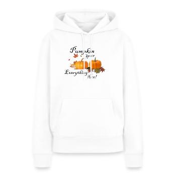 Citrouille orange citrouille - Sweat à capuche Premium bio Femme - blanc - Devant - Julia (174cm)