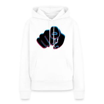 Main effet 3D - Sweat à capuche Premium bio Femme - blanc - Devant - Julia (174cm)