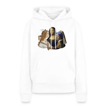 DaVinci vs Botticelli vs Vermeer | Künstlerkontest - Frauen Premium Bio Hoodie - Weiß - Vorne - Julia (174cm)