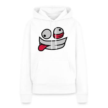 Verrücktes Gesicht wahnsinnig - Frauen Premium Bio Hoodie - Weiß - Vorne - Julia (174cm)