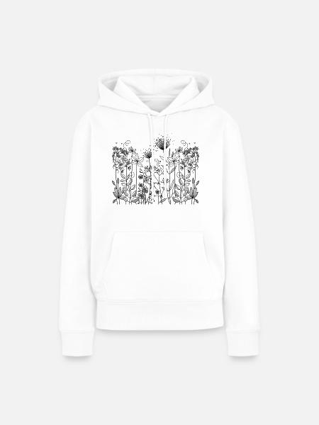 Blumen - Frauen Premium Bio Hoodie - Weiß