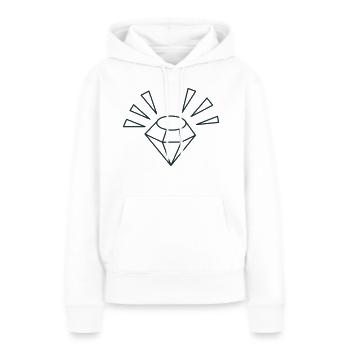 GEM avec des étincelles lumineuses - Sweat à capuche Premium bio Femme - blanc - Devant - Julia (174cm)