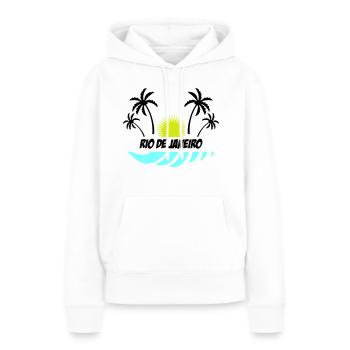 Rio de Janeiro - Sweat à capuche Premium bio Femme - blanc - Devant - Julia (174cm)