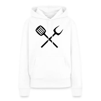 Couverts barbecue - Sweat à capuche Premium bio Femme - blanc - Devant - Julia (174cm)