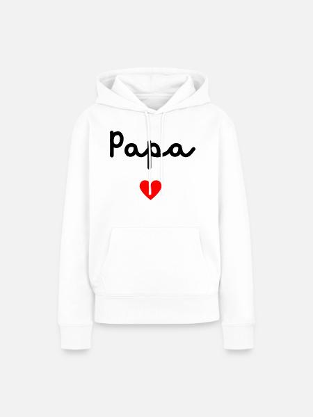 Papa Herz - Frauen Premium Bio Hoodie - Weiß