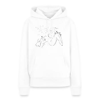 Déesse de la pluie - Sweat à capuche Premium bio Femme - blanc - Devant - Julia (174cm)