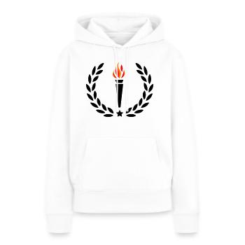 Torche de feu - Sweat à capuche Premium bio Femme - blanc - Devant - Julia (174cm)