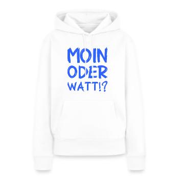 Moin oder Watt? - Frauen Premium Bio Hoodie - Weiß - Vorne - Julia (174cm)