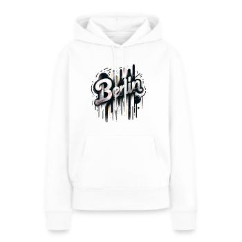 Berlin Lettrage Grafitti Style Allemagne - Sweat à capuche Premium bio Femme - blanc - Devant - Julia (174cm)