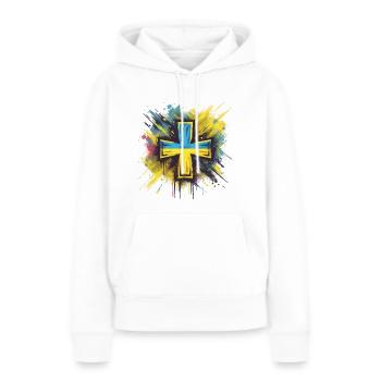 Ukraine Army Cross - Kreuz - Women’s Premium Organic Hoodie - white - Front - Julia (174cm)