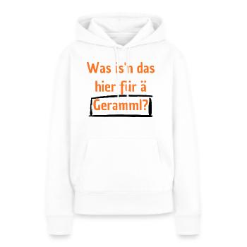 Was is n das hier für ä Gerammel? - Frauen Premium Bio Hoodie - Weiß - Vorne - Julia (174cm)