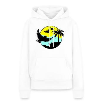 paradise birds 02 - Frauen Premium Bio Hoodie - Weiß - Vorne - Julia (174cm)