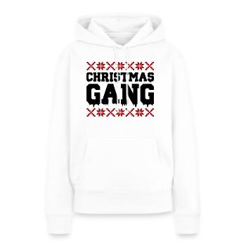 Gang de Noël - Sweat à capuche Premium bio Femme - blanc - Devant - Julia (174cm)