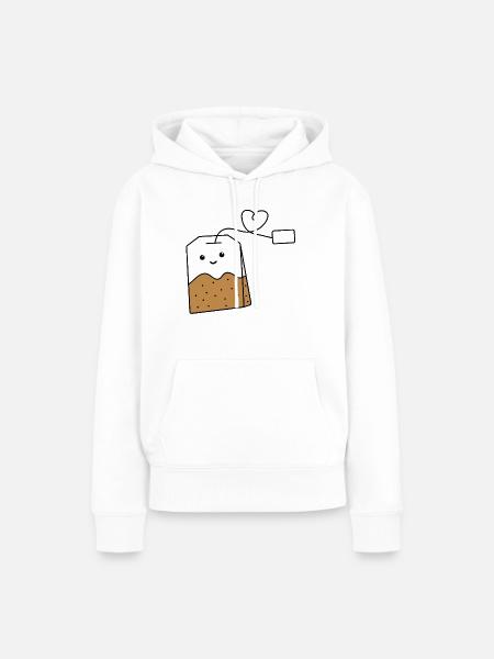 Kawaii Teebeutel - Frauen Premium Bio Hoodie - Weiß