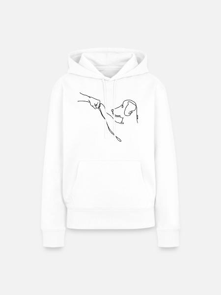 Hund - Frauen Premium Bio Hoodie - Weiß
