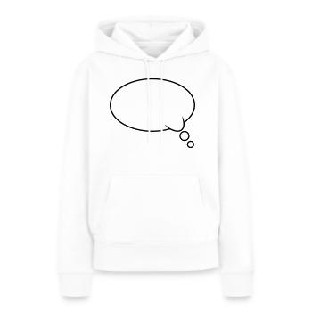 Denkblase Design - Frauen Premium Bio Hoodie - Weiß - Vorne - Julia (174cm)