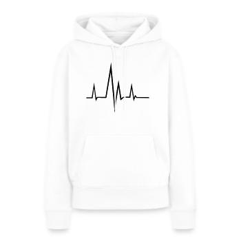 Fréquence - Pouls - Sweat à capuche Premium bio Femme - blanc - Devant - Julia (174cm)