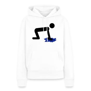 putzen - Frauen Premium Bio Hoodie - Weiß - Vorne - Julia (174cm)