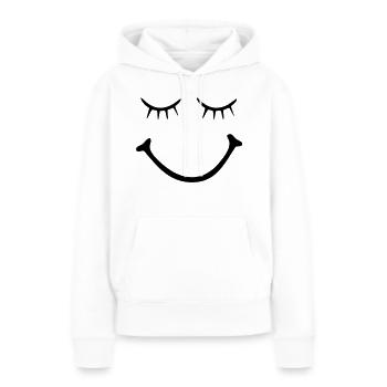 smiley - smile - Sweat à capuche Premium bio Femme - blanc - Devant - Julia (174cm)