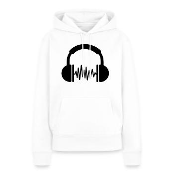 Casque - Sweat à capuche Premium bio Femme - blanc - Devant - Julia (174cm)