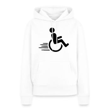 Rollstuhl - Frauen Premium Bio Hoodie - Weiß - Vorne - Julia (174cm)