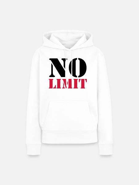 No Limit - Sweat à capuche Premium bio Femme - blanc